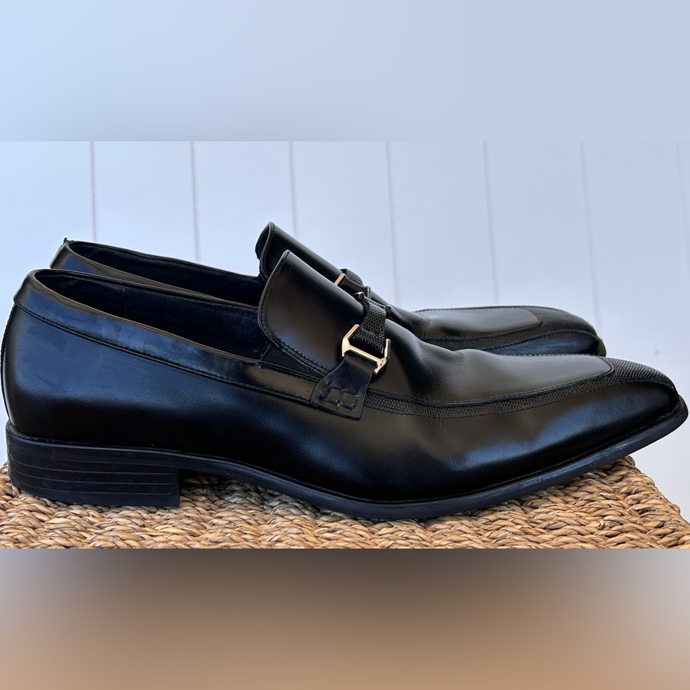 Stacy Adams Men’s Formal Leather Loafers Black Size 11.5M - Picture 5 of 11